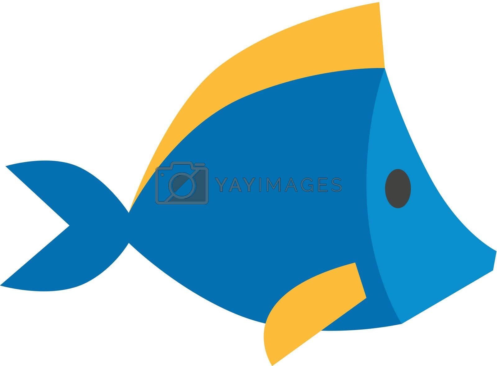 Fish icon in flat color style. Sea creature animal cute pets