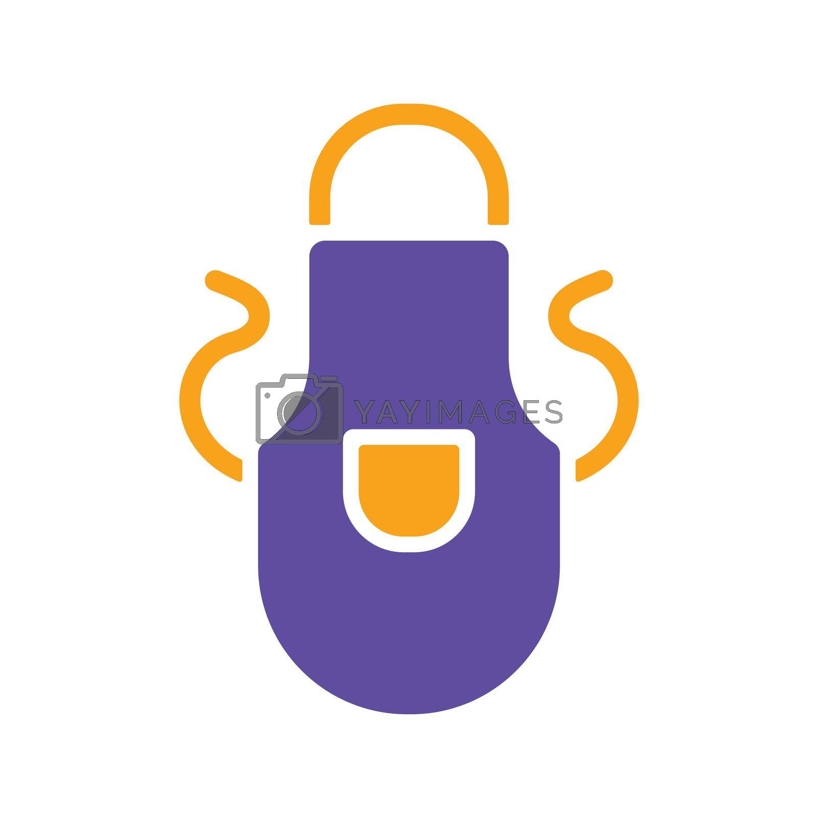 Royalty free image of Kitchen apron protective garment vector glyph icon by nosik