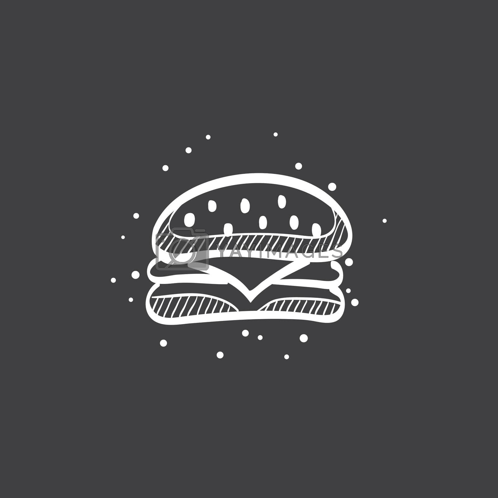 Royalty free image of Sketch icon in black - Burger by puruan