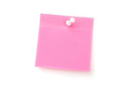 Pink adhesive note with pushpin