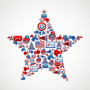 US elections icons star shape