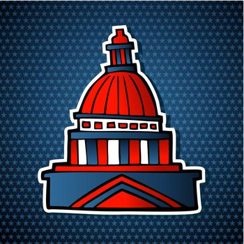 USA elections capitol building sketch icon