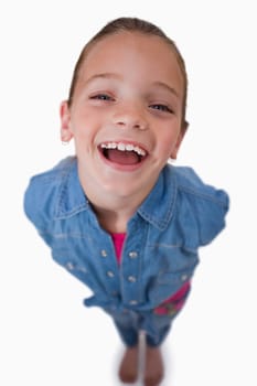 Portrait of a cheerful girl smiling at the camera