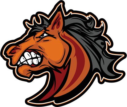 Mustang Stallion Mascot Cartoon Vector Image