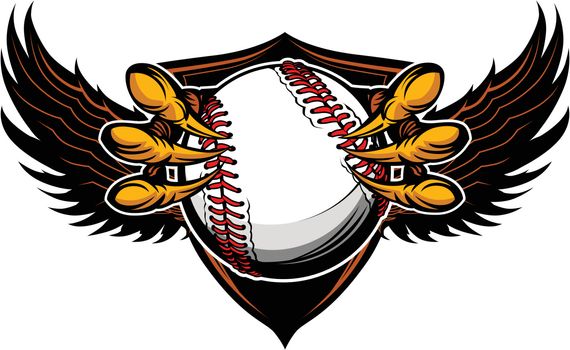 Eagle Baseball Talons and Claws Vector Illustration 