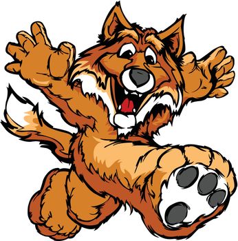 Graphic Vector Image of a Happy Running Fox Mascot 