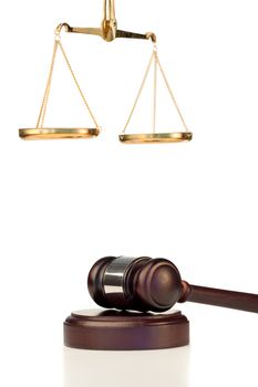 Fixed gavel and scale of justice