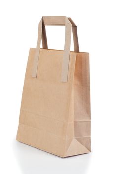Angled brown paper bag