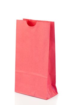 Angled pink paper bag