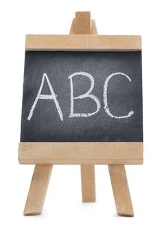 Chalkboard with the leters ABC written on it