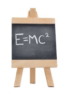 Chalkboard with a scientific formula written on it