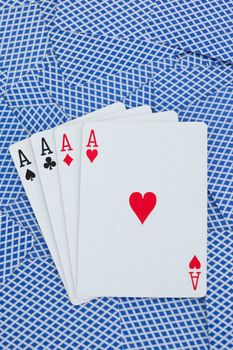 Games card aces on a cards background