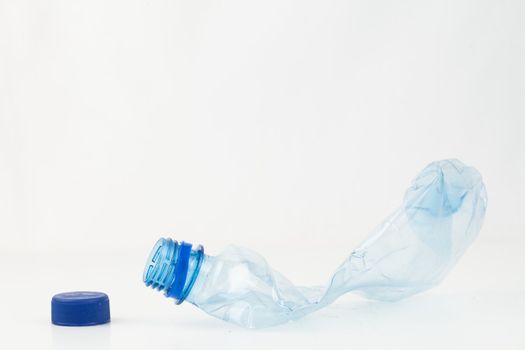 Empty plastic bottle crushed 