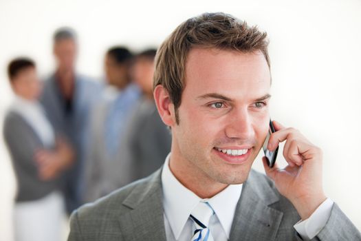 Assertive businessman on phone