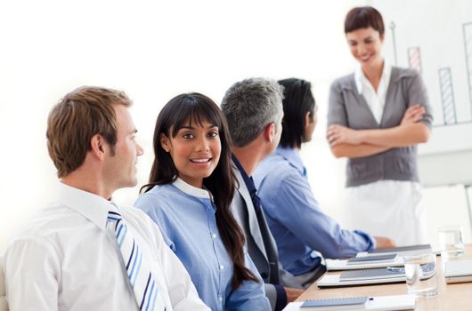 Business people showing ethnic diversity in a meeting 