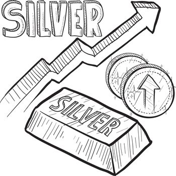 Silver prices increasing sketch