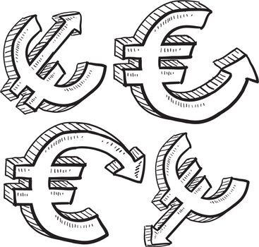 Euro currency value sketch