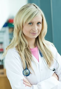 Delighted female doctor