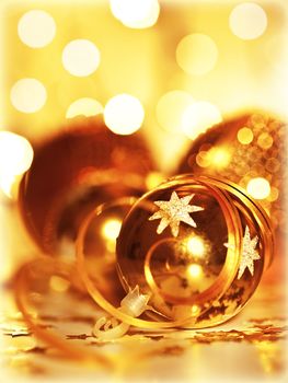 Golden baubles Christmas tree ornament