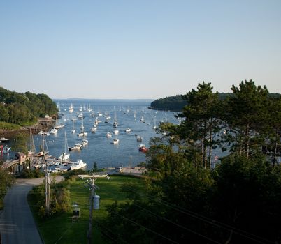 Harbor at Rockport, Maine seen from high