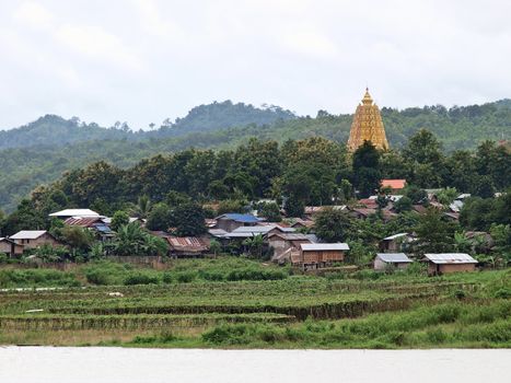 Thailand Floating Town in Sangklaburi Kanchanaburi Thailand