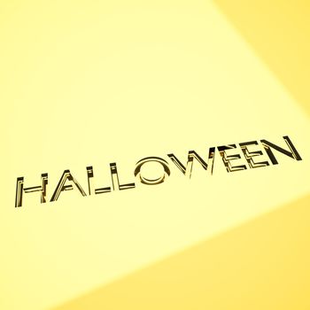 halloween greetings message with engraving effect on gold surface, 3d render.