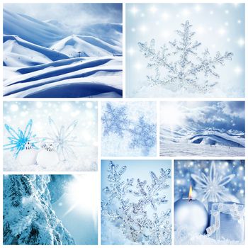Wintertime concept collage