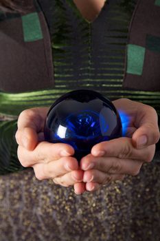 embracing blue magic ball