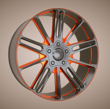 Alloy wheel or disc of sportcar