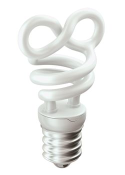 Endlessness symbol light bulb isolated on white