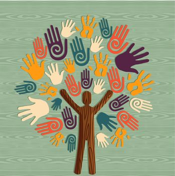 Diversity human tree hands