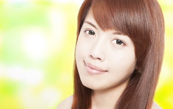beautiful asian young woman face