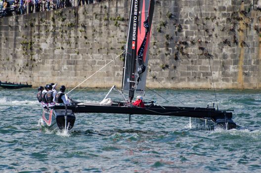 Alinghi compete in the Extreme Sailing Series