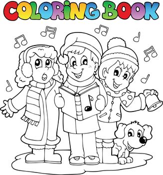 Coloring book carol singing theme 1