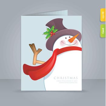 Gift card with funy snowman