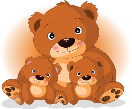 happy bear family in harmony