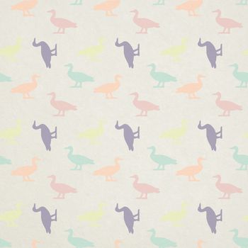 Seamless duck pattern for your designs on paper texture