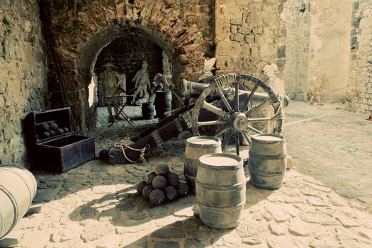 Exposition in the old city of Ibiza, Spain