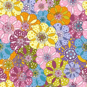 Seamless floral motley pattern