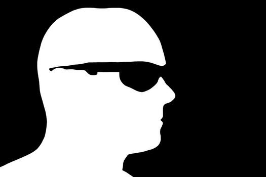 Silhouette profile with glasses