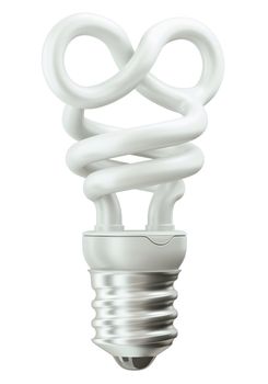 infinity symbol light bulb on white