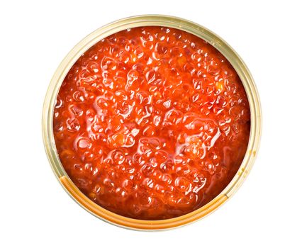 Red caviar in tin