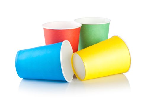 Disposable cups isolated