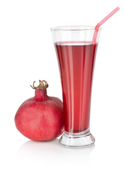 Pomegranate juice isolated