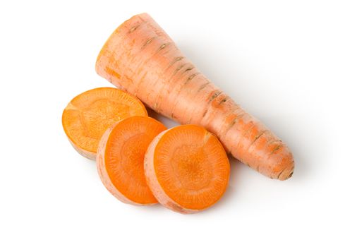 Fresh carrots isolated on a white