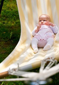 Infant in hammock 