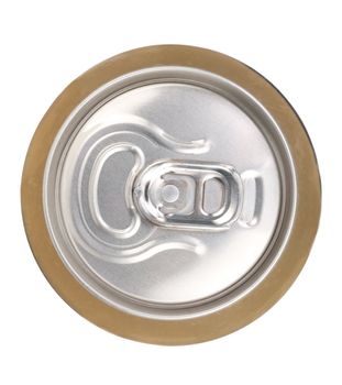 Aluminium closed beer can isolated on white background