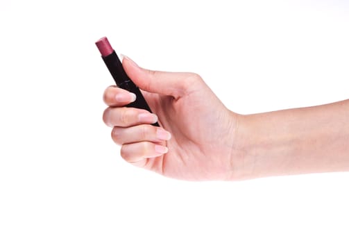 Hand with lipstick