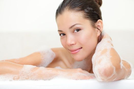 Beauty portrait of woman in bath