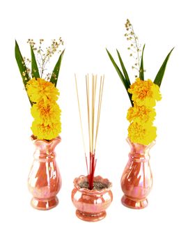 Incense burner and flower for worship